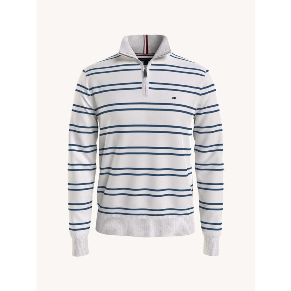 Tommy Hilfiger Blue Stripe Quarter Zip Sweater NWT